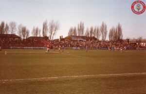 Sincil Bank Terrace & The Train Bridge – 1980s